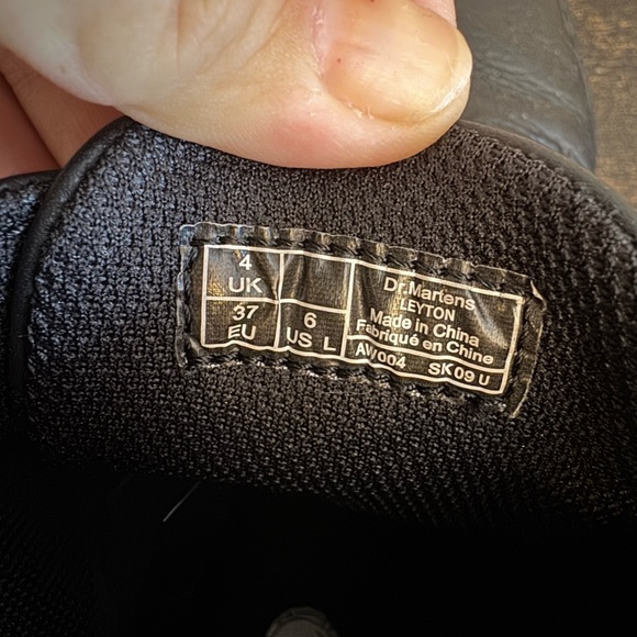 Dr. Martens Leyton Leather Ankle Boots Black Women Size 6 Grunge Indie 90s Punk - Picture 8 of 9